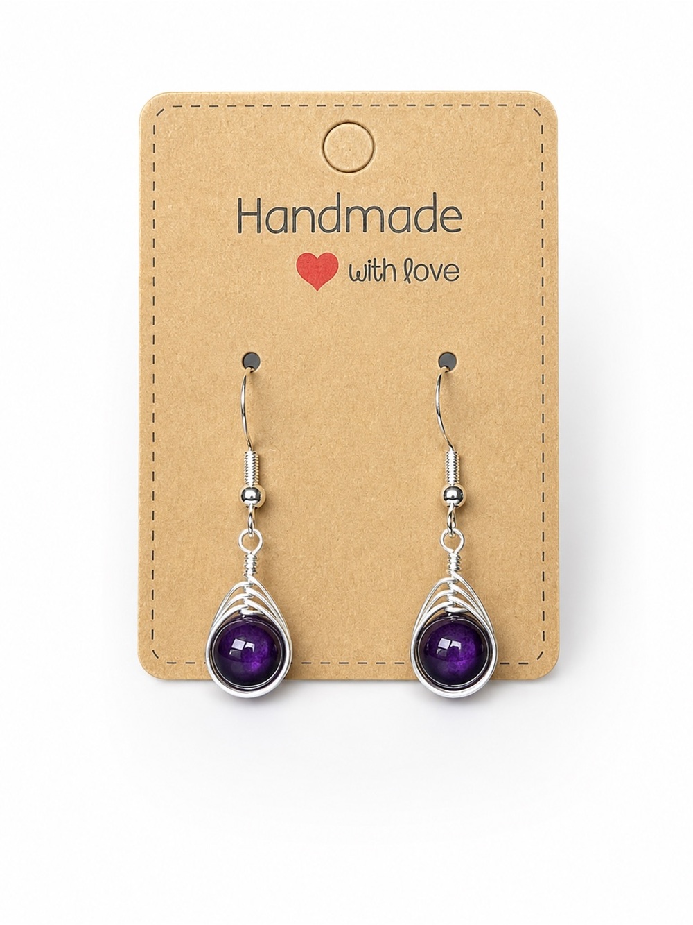 Purpurite Wire Wrapped Earrings